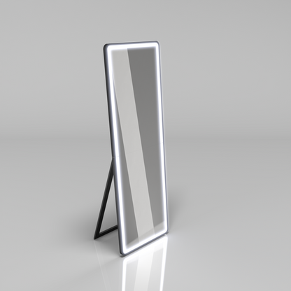 Luniah foldable full-length LED mirror with white LED lighting